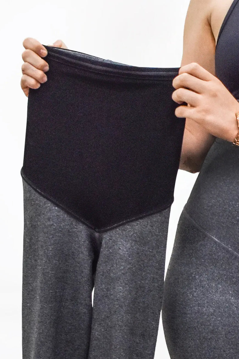 Curveez High Waisted Leggings for curvy shaping in gray, designed for tummy, hips, and thigh control. Ideal shapewear for active and everyday wear.