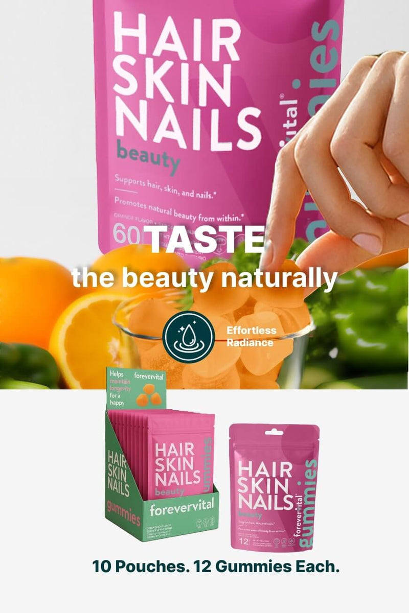 Dispensador Forevervital para cabello, piel y uñas x10