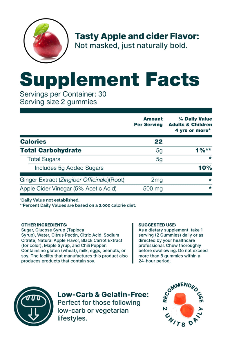 Gomitas desintoxicantes de vinagre de sidra de manzana Forevervital 