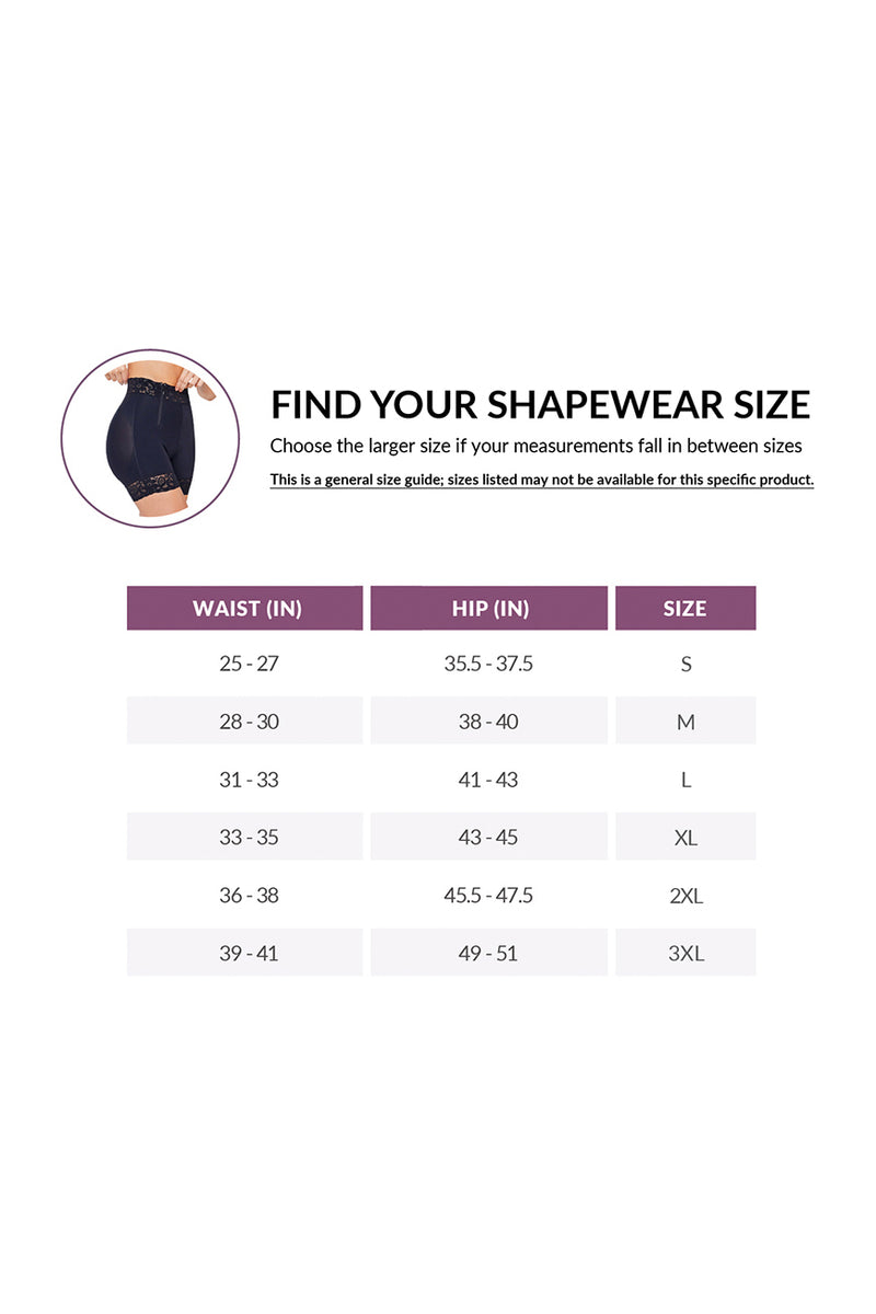 Guía de tallas de Pantalones cortos de corte alto BBL Effect Easy Sculpt