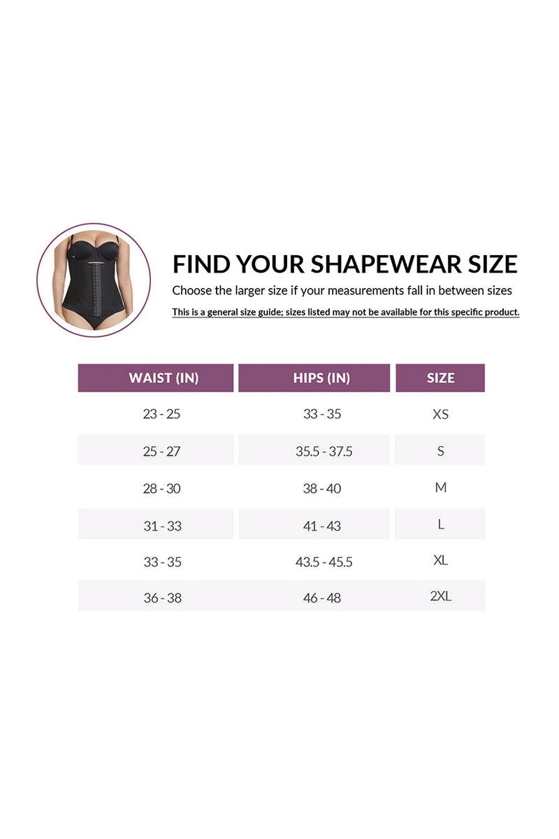 Guía de tallas de Chaleco Faja para Mujer Sculpting