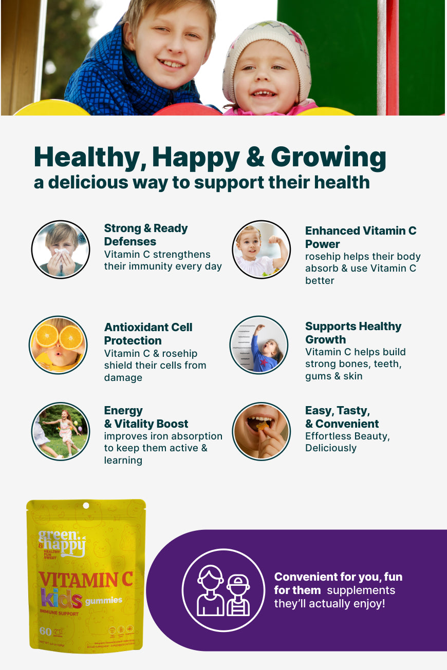 Green & Happy Kids Vitamin C & Zinc Gummies