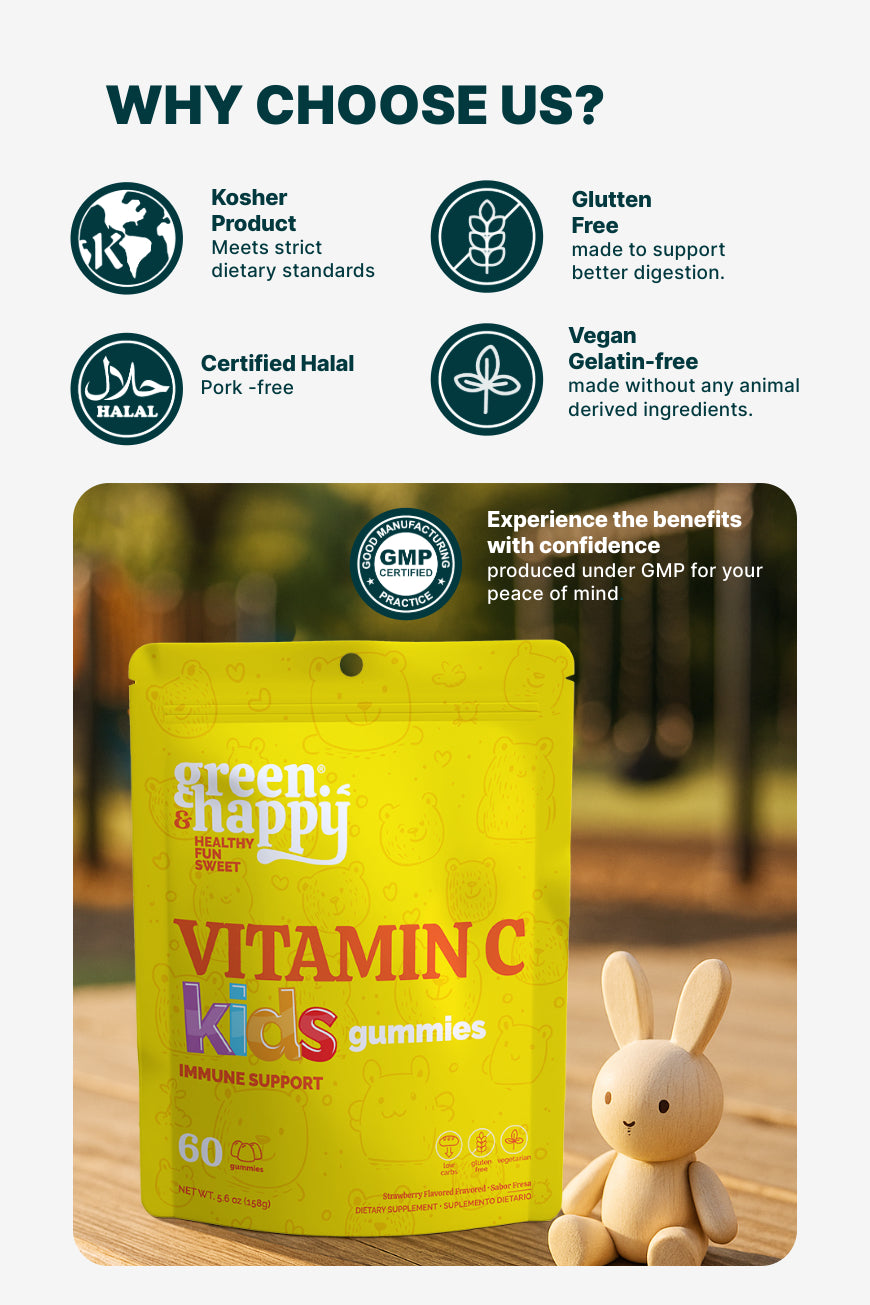 Green & Happy Kids Vitamin C & Zinc Gummies