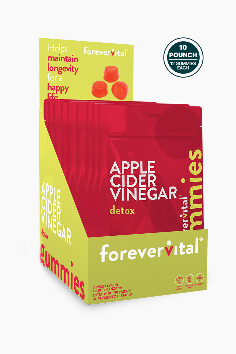 Dispensador de 10 gomitas de vinagre de sidra de manzana Forevervital 