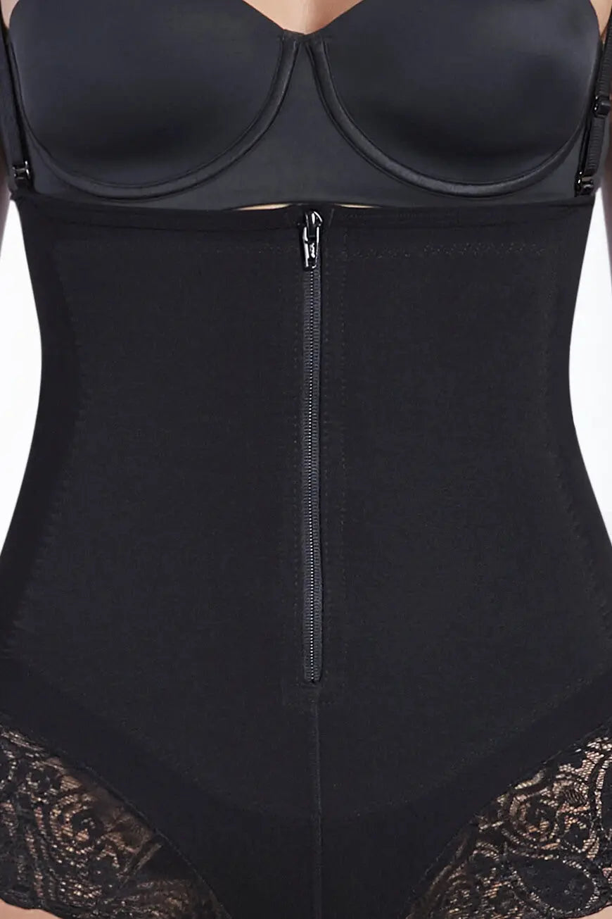 Hip Hugger Thermal Lace Trim Bodysuit Curveez